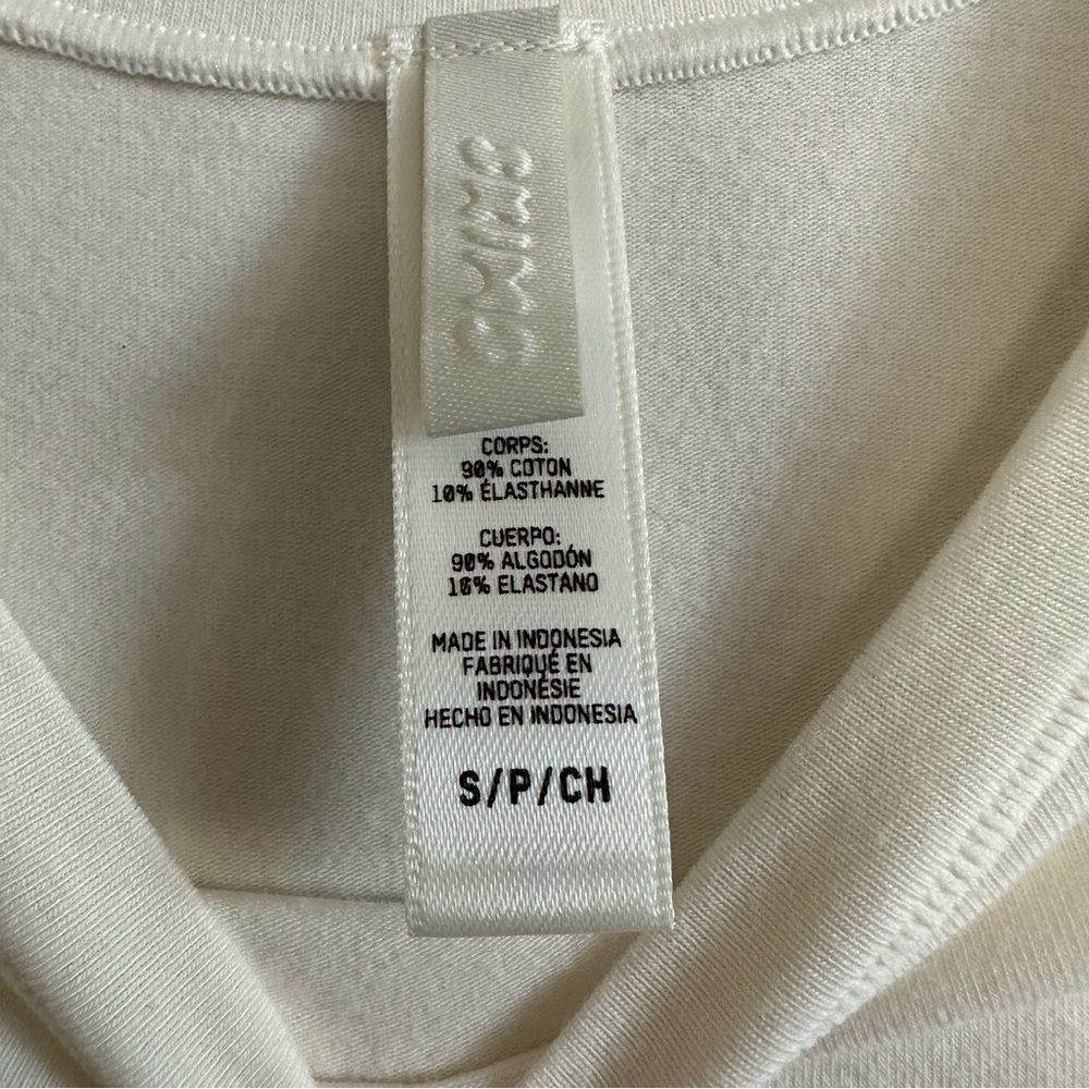 SKIMS Cream Ivory Crewneck Long Sleeve Tshirt Top Small - Picture 8 of 12